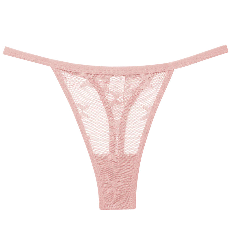 Two pack of transparent mesh G-string panties from The Clothing Company Sydney, seamless and lightweight women's thong underwear.
