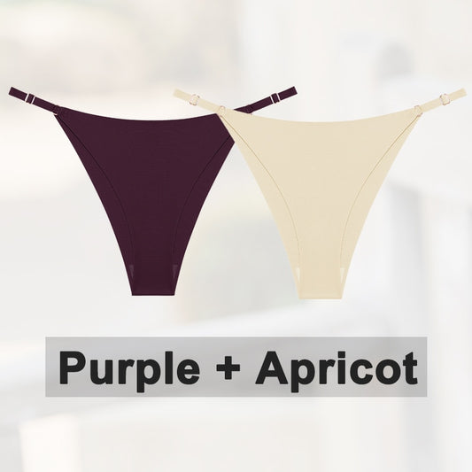 2 pack Seamless Silky G-String Thongs Lingerie Low Rise Panties Adjustable Waistband Straps Hipster Underwear Intimates The Clothing Company Sydney