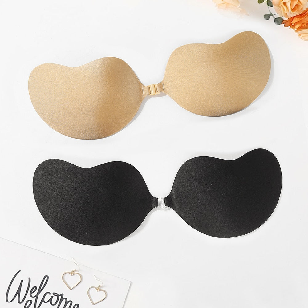 Backless, strapless silicone adhesive push-up bra by The Clothing Company Sydney, seamless with front closure for women.