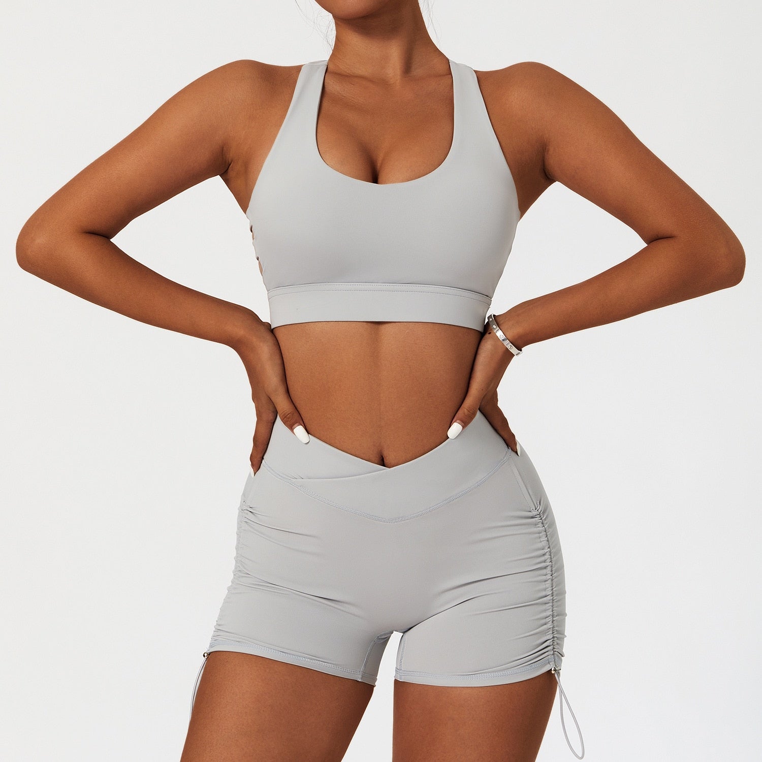 2 Piece Women's Yoga Set Workout Shirts Sport Pants Bra Gym Suits Fitness Shorts Crop Top High Waist Running Leggings Sports Sets The Clothing Company Sydney