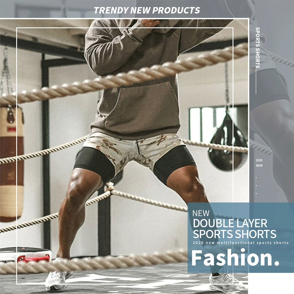 Men's Running Shorts Fitness Gym Training Sports Shorts Quick Dry Workout Gym Sport Jogging Double Deck Summer Shorts The Clothing Company Sydney
