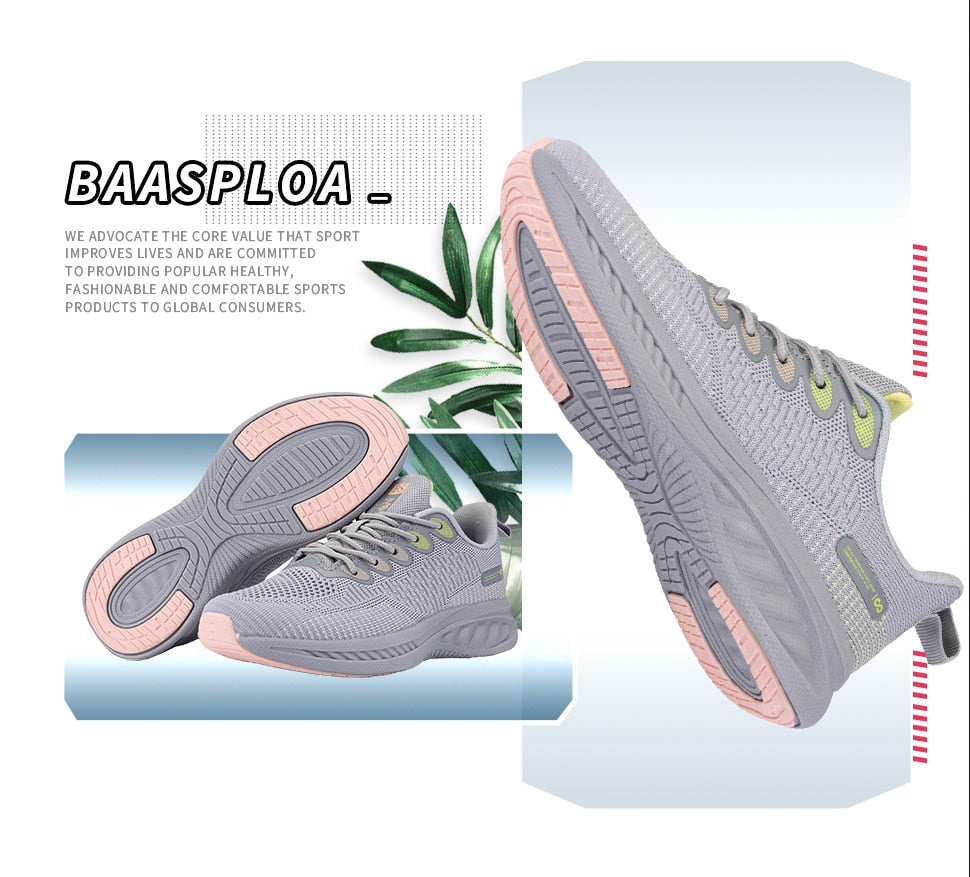 Women's light knit running shoes by The Clothing Company Sydney, featuring comfortable design for yoga, gym, tennis, and walking.