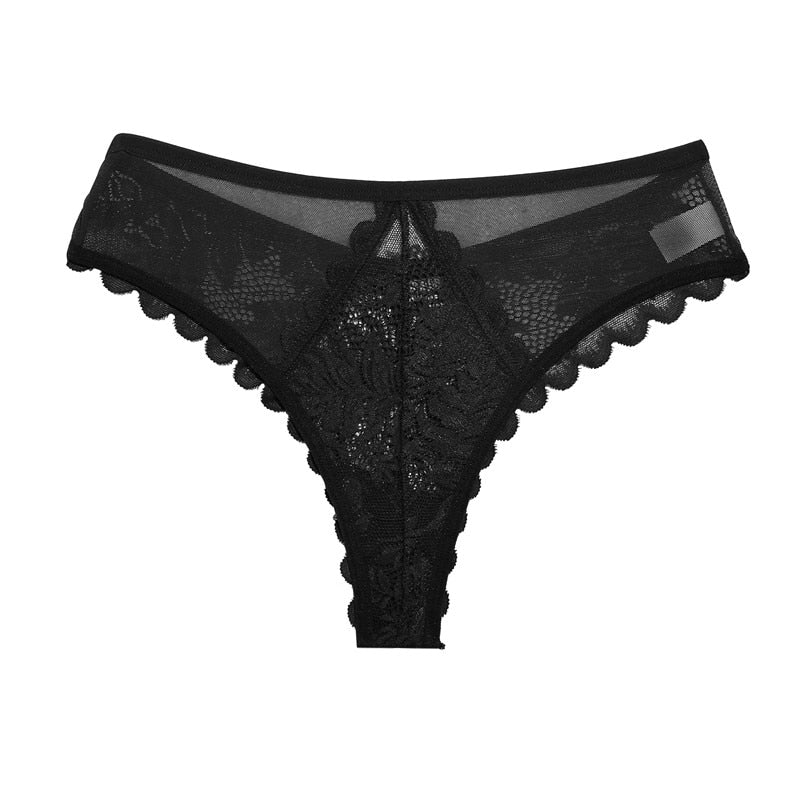 Three pack of lace G-string panties from The Clothing Company Sydney, soft lingerie thongs and intimate underwear for women.