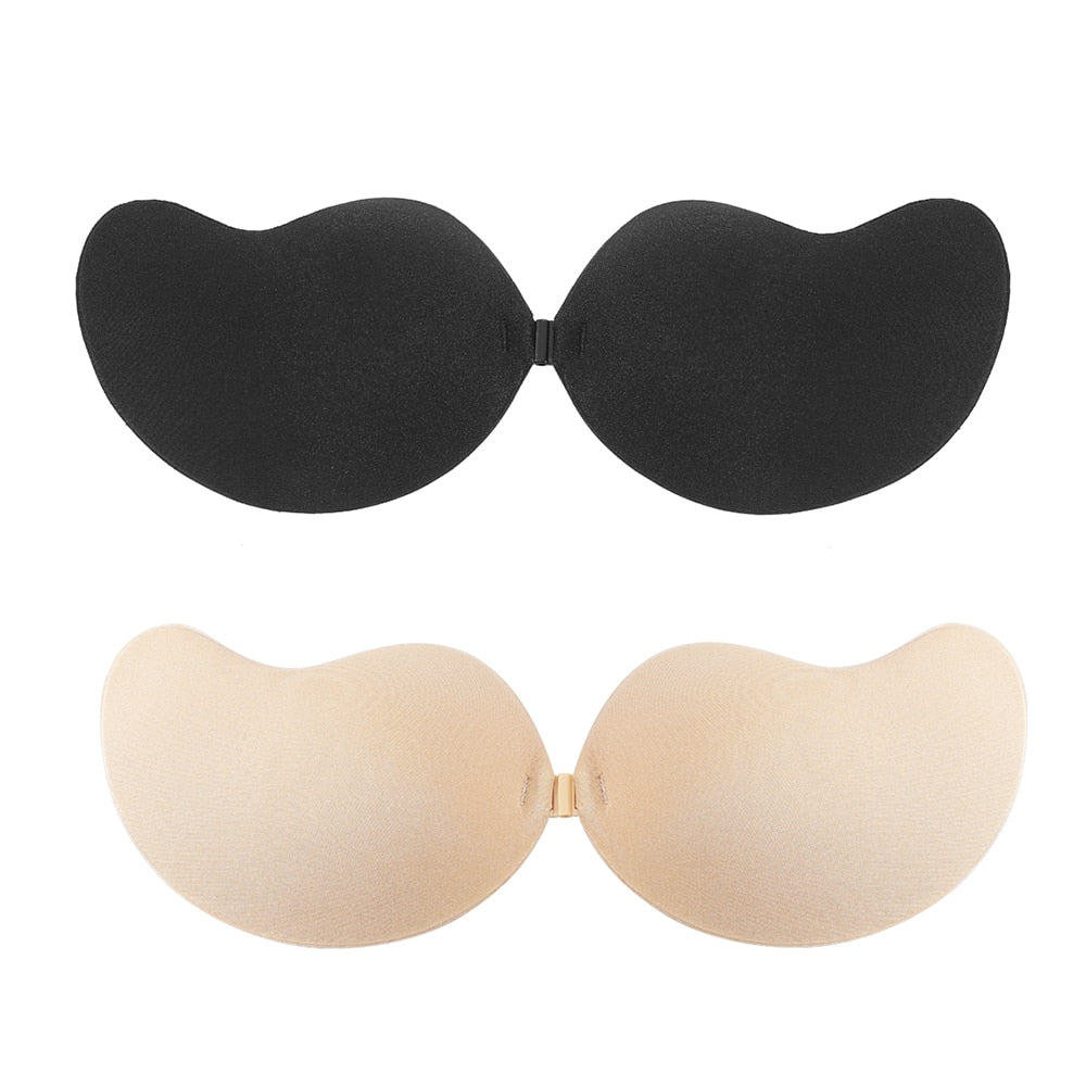 Backless strapless seamless silicone push-up bra from The Clothing Company Sydney, showing self-adhesive, front-closure lingerie for women.