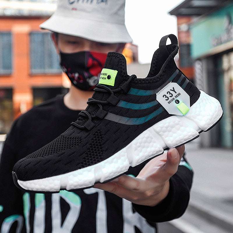 Men's breathable running shoes by The Clothing Company Sydney, comfortable casual sneakers for walking and tennis activities.