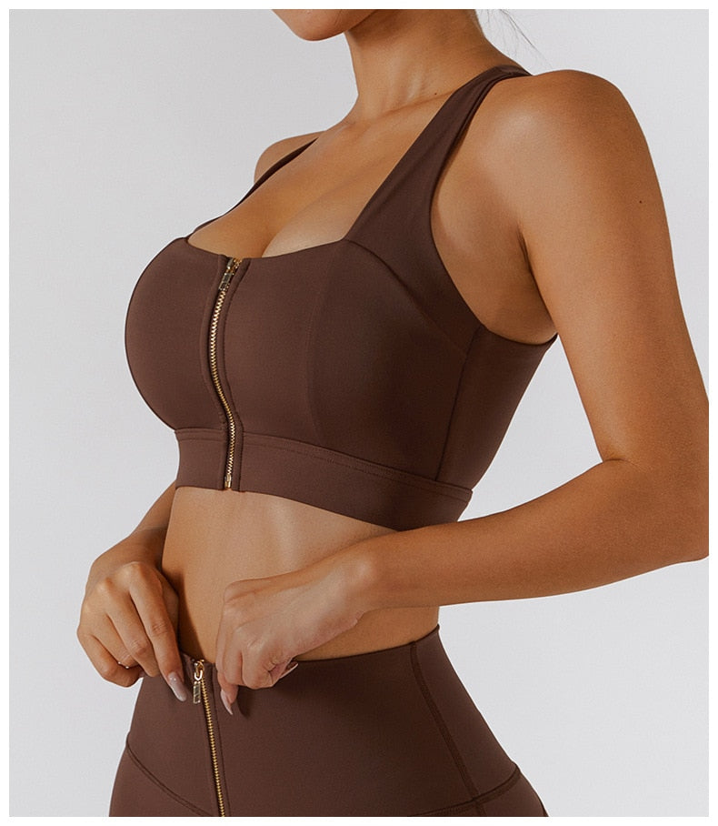 Women's yoga set with high waist leggings, skirt, and sports bra by The Clothing Company Sydney, ideal for gym and workout fitness.