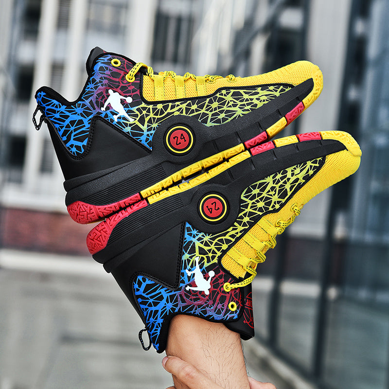 Kids basketball sneakers by The Clothing Company Sydney, breathable and comfortable student shoes for boys and girls, suitable for active play.
