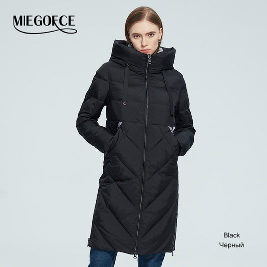 Winter Women Long Cotton Jacket Stand Collar Hooded Warm Windproof Coat Pockets Zipper Parka The Clothing Company Sydney