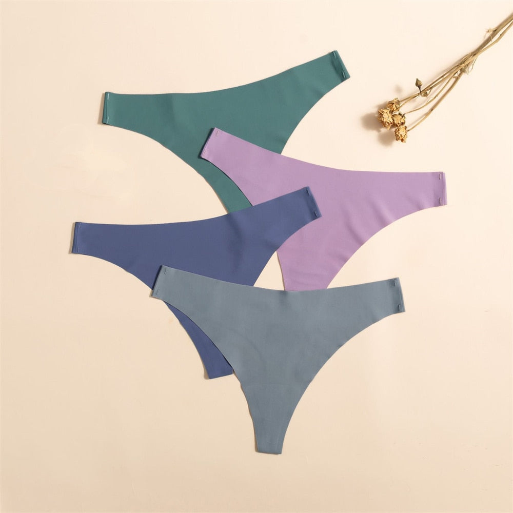 Three pack of ultra-thin, seamless solid color ladies G-string thong underwear from The Clothing Company Sydney.