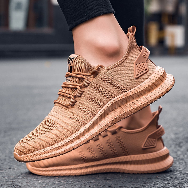 Men's breathable mesh casual sneakers by The Clothing Company Sydney, lightweight outdoor walking and sport shoes in plus size.