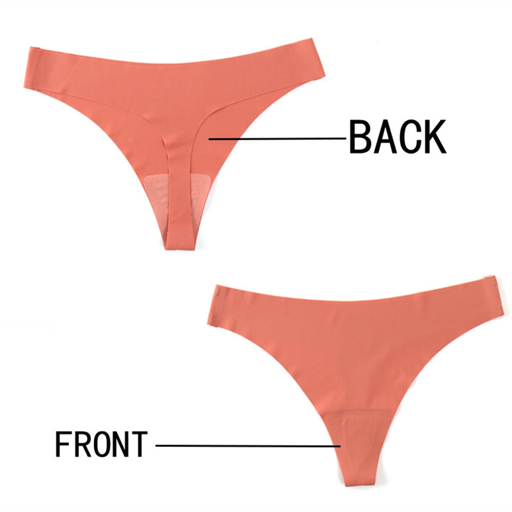 Three-pack of ultra-thin, seamless solid color ladies G-string thong underwear by The Clothing Company Sydney.