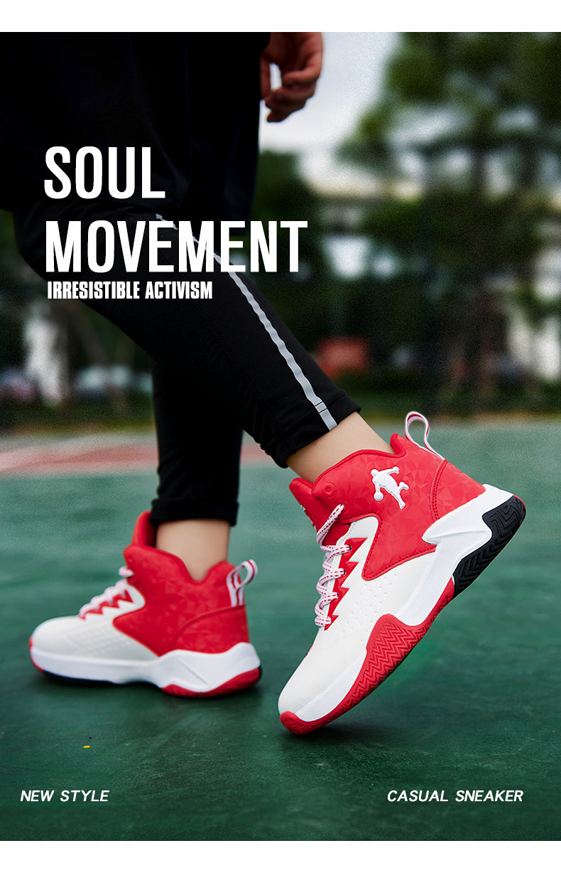 Kids basketball sneakers from The Clothing Company Sydney, comfortable breathable shoes for boys and girls, suitable for sports and play.
