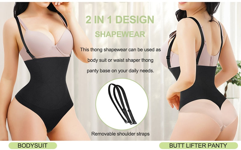 Seamless body shapewear thong waist trainer corset with open bust from The Clothing Company Sydney, designed for slimming and smoothing.