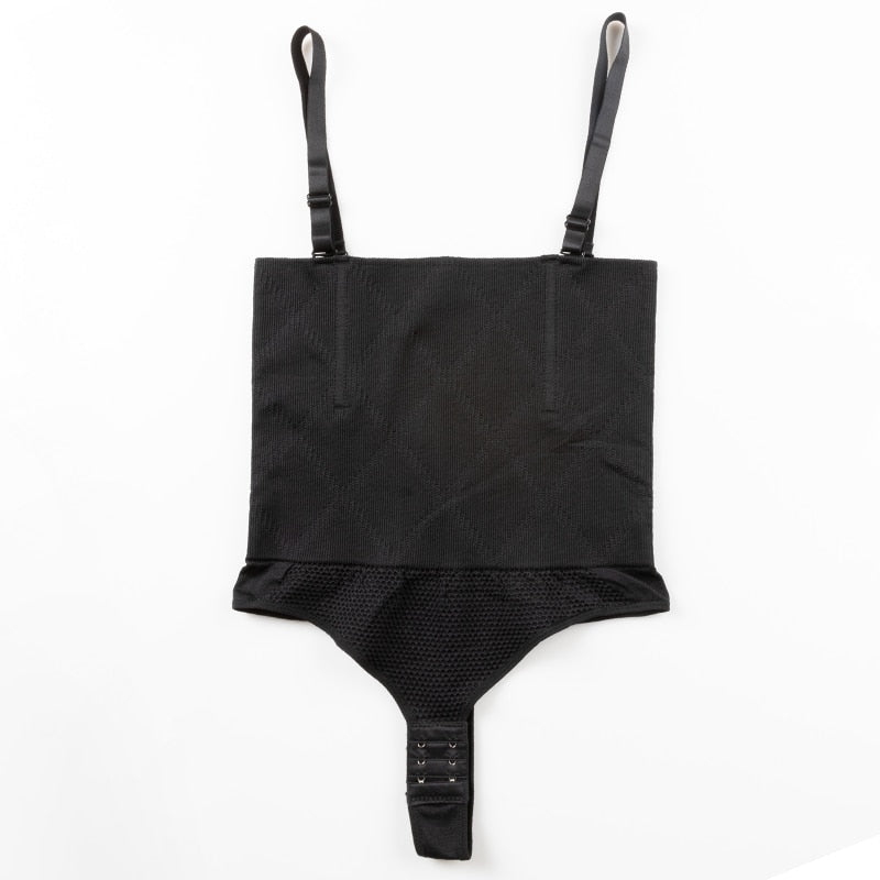Seamless open-bust body shaper thong waist trainer corset by The Clothing Company Sydney, designed to shape and smooth the body.