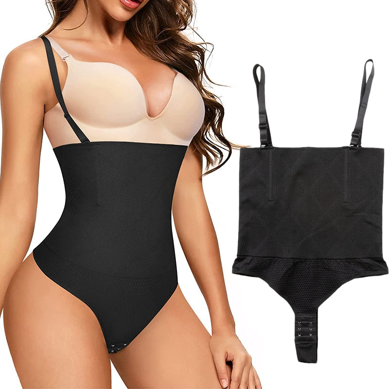 Seamless open-bust body shaper thong waist trainer corset by The Clothing Company Sydney, designed for slimming and shaping the body.