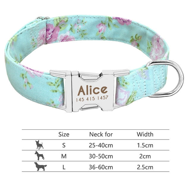 Nylon Personalized Pet Collar Engraved ID Tag Nameplate Reflective for Small Medium Large Dogs The Clothing Company Sydney