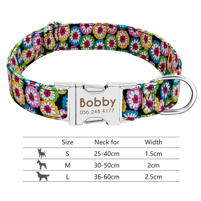 Nylon Personalized Pet Collar Engraved ID Tag Nameplate Reflective for Small Medium Large Dogs The Clothing Company Sydney