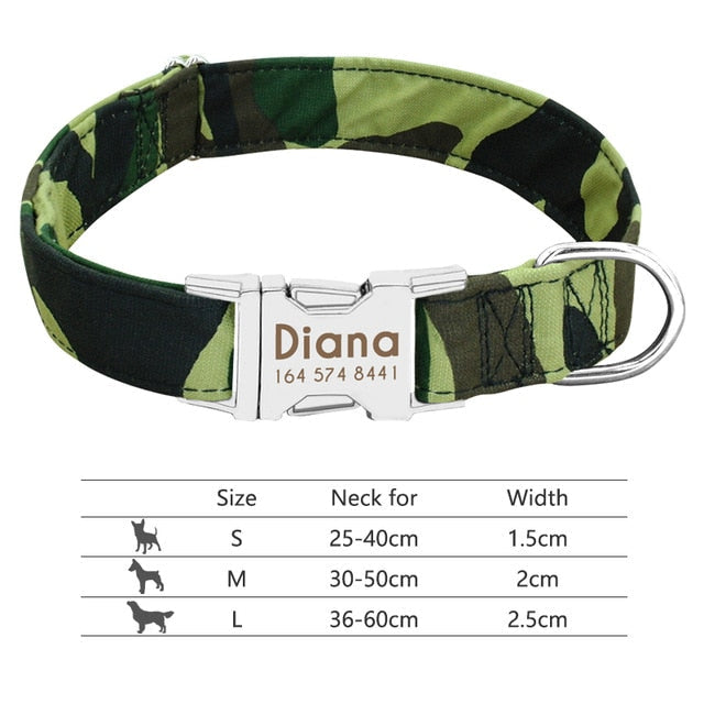 Nylon Personalized Pet Collar Engraved ID Tag Nameplate Reflective for Small Medium Large Dogs The Clothing Company Sydney