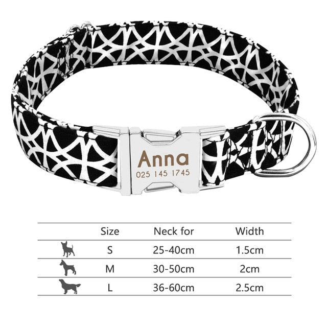 Nylon Personalized Pet Collar Engraved ID Tag Nameplate Reflective for Small Medium Large Dogs The Clothing Company Sydney