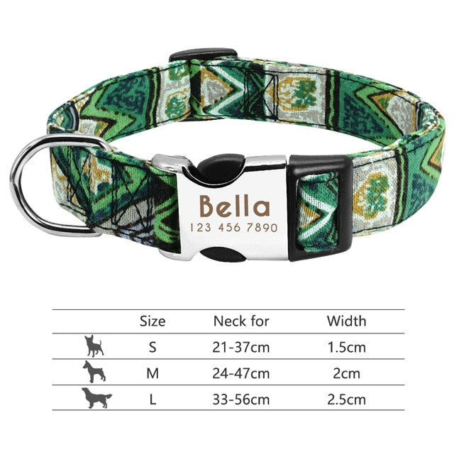 Nylon Personalized Pet Collar Engraved ID Tag Nameplate Reflective for Small Medium Large Dogs The Clothing Company Sydney