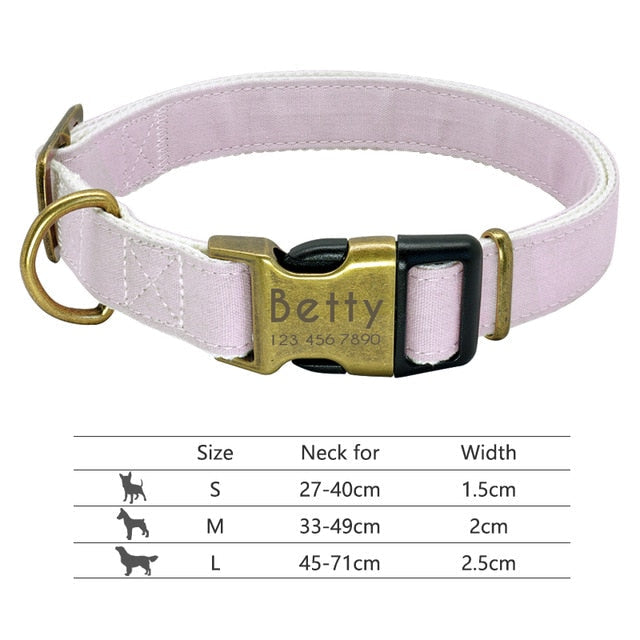 Nylon Personalized Pet Collar Engraved ID Tag Nameplate Reflective for Small Medium Large Dogs The Clothing Company Sydney