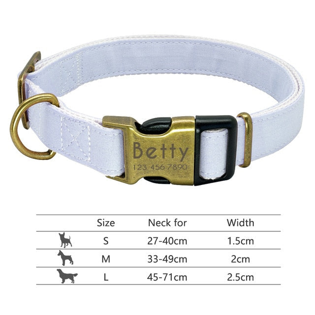 Nylon Personalized Pet Collar Engraved ID Tag Nameplate Reflective for Small Medium Large Dogs The Clothing Company Sydney