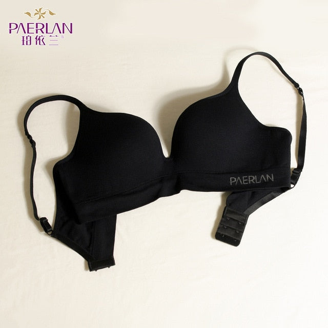 Seamless women's push-up wire-free bra with small cup, back closure, and two-row design from The Clothing Company Sydney.