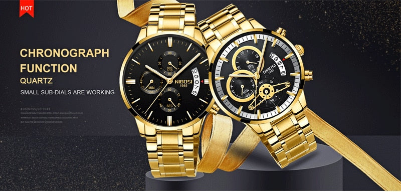 Luxury Sports Quartz Water Resistant Watch by The Clothing Company Sydney, featuring a sleek design and durable construction.