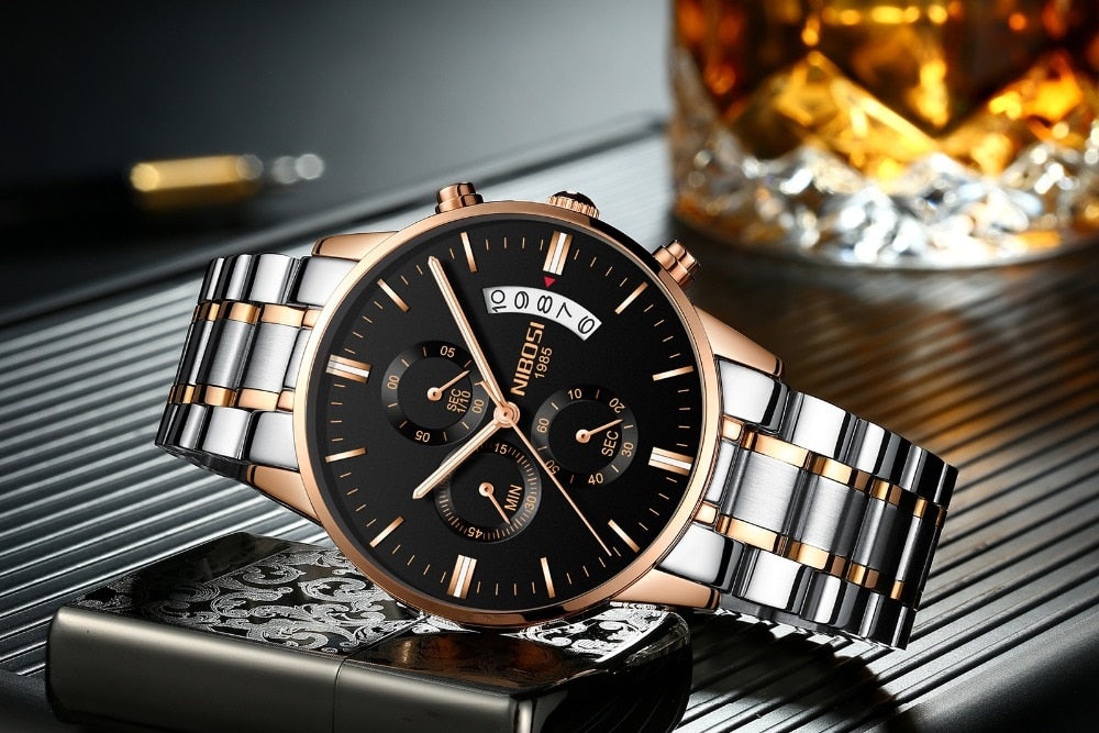Luxury sports quartz water-resistant watch by The Clothing Company Sydney, featuring a sleek design and durable strap.