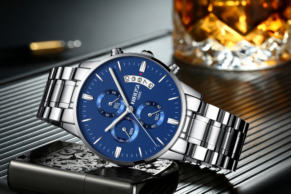 Luxury sports quartz watch by The Clothing Company Sydney featuring water-resistant design and sleek modern style.