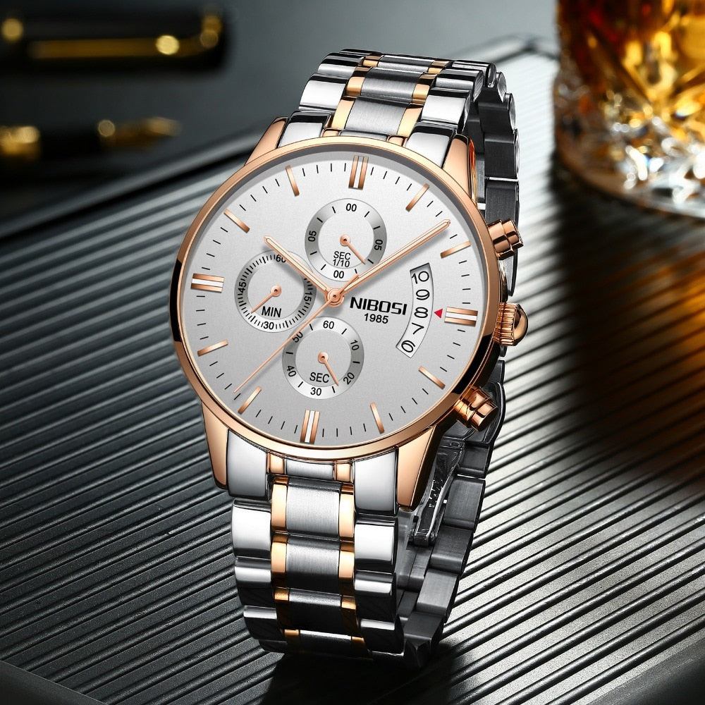 Luxury sports quartz water-resistant watch from The Clothing Company Sydney with a sleek design and durable construction.