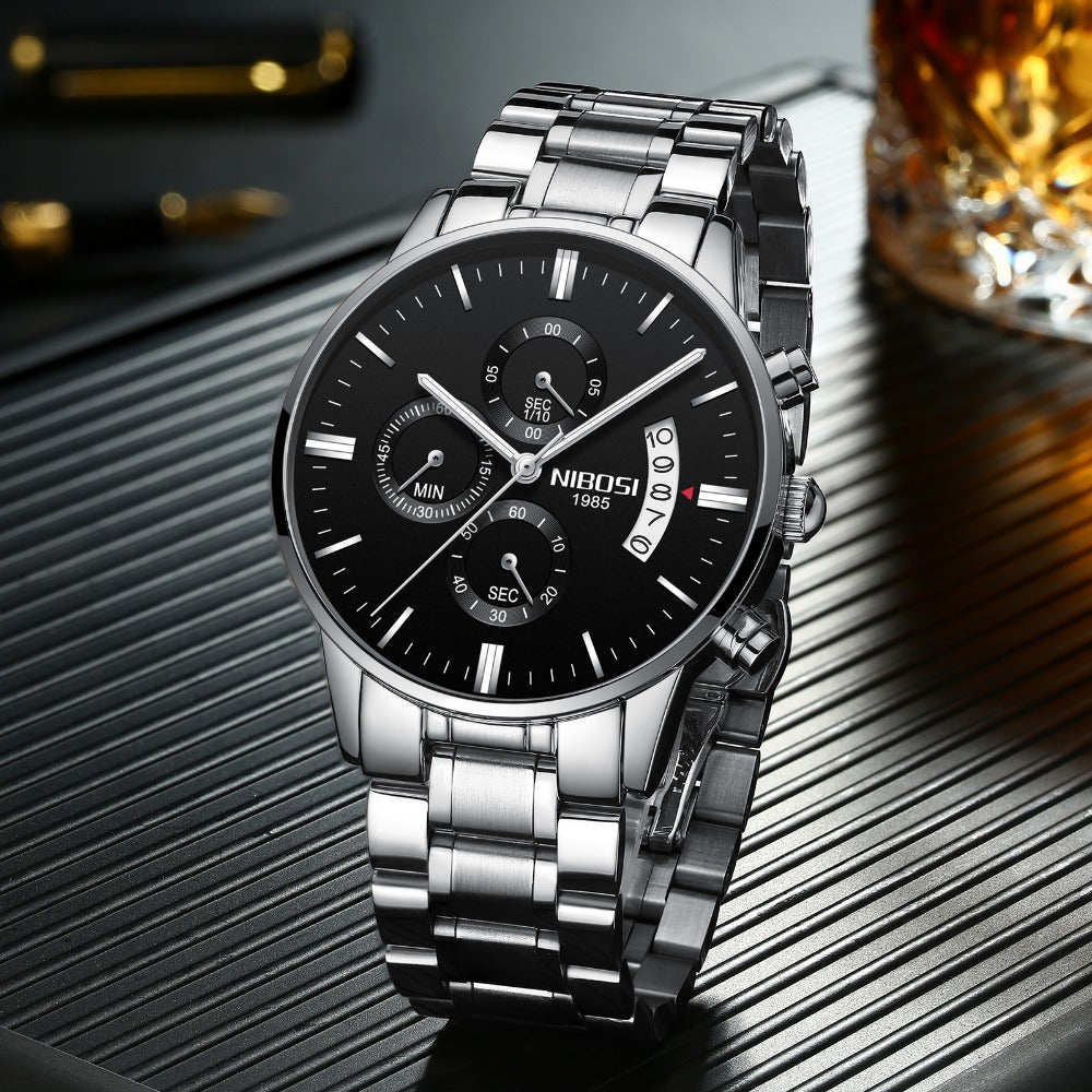 Luxury sports quartz water-resistant watch by The Clothing Company Sydney with a sleek design and durable strap.