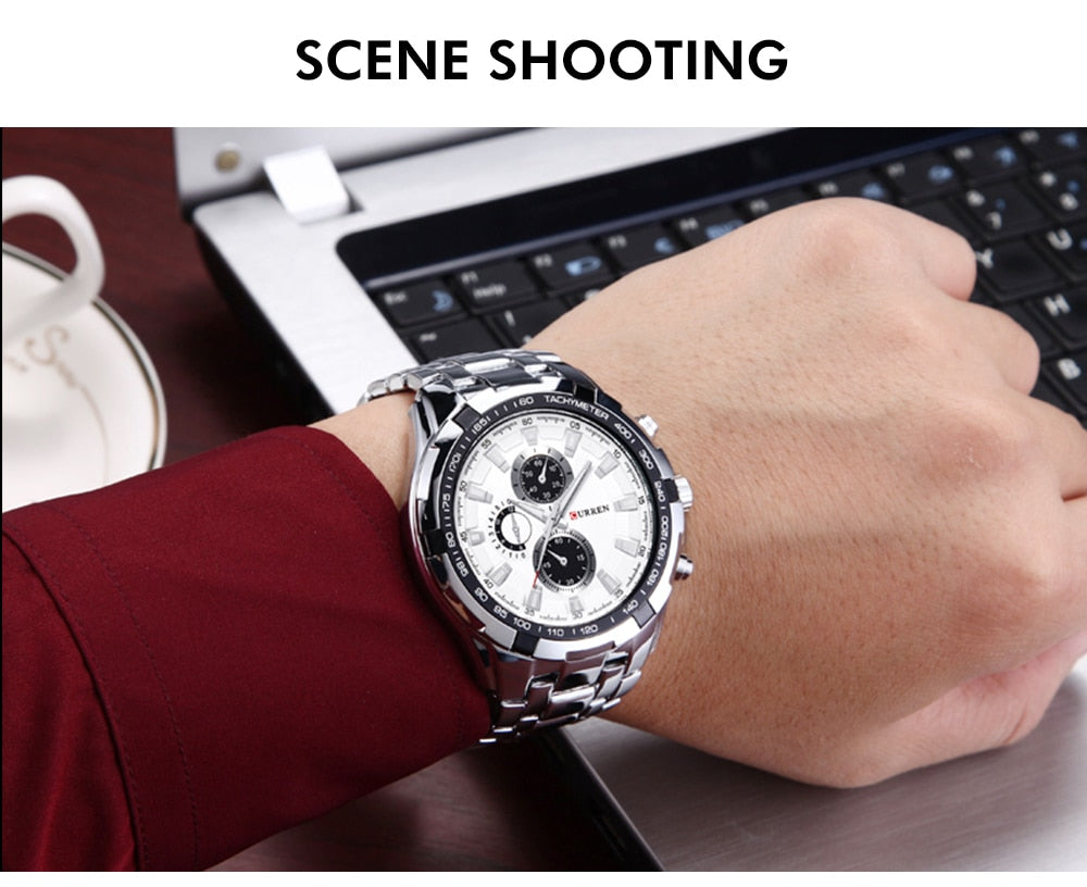 Men's waterproof quartz military sports watch by The Clothing Company Sydney with analog display and rugged army design.