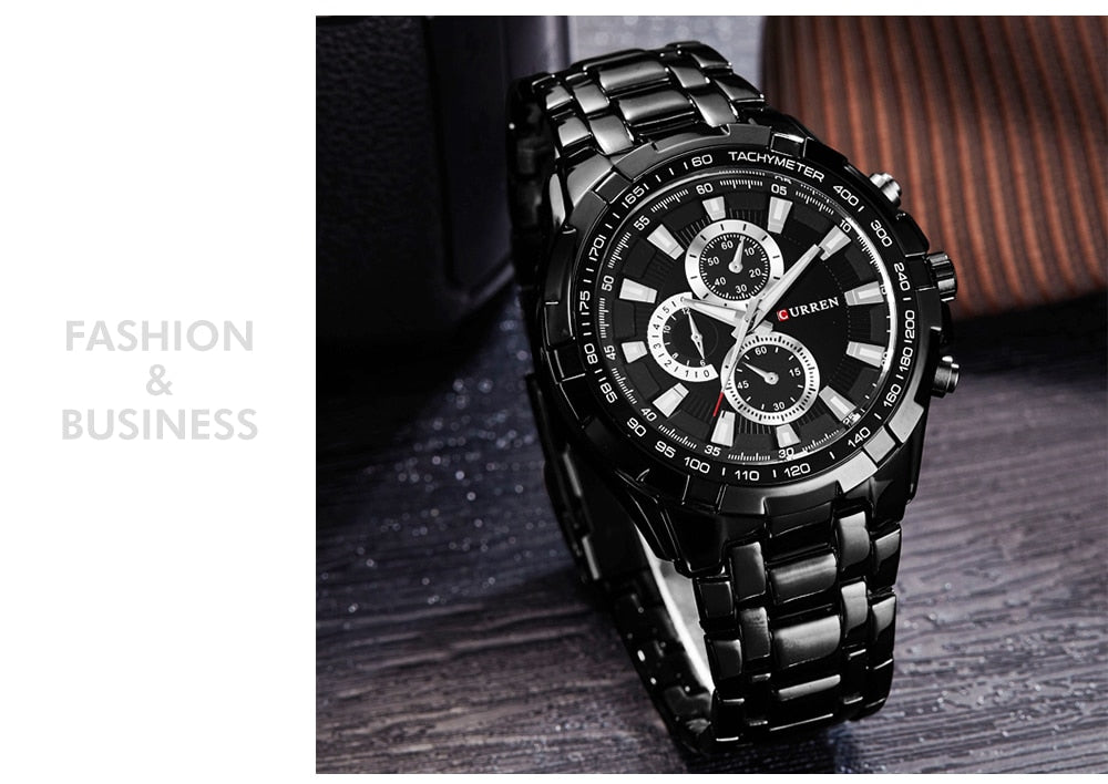 Men's quartz military sports watch by The Clothing Company Sydney, waterproof analog watch with army-inspired design.