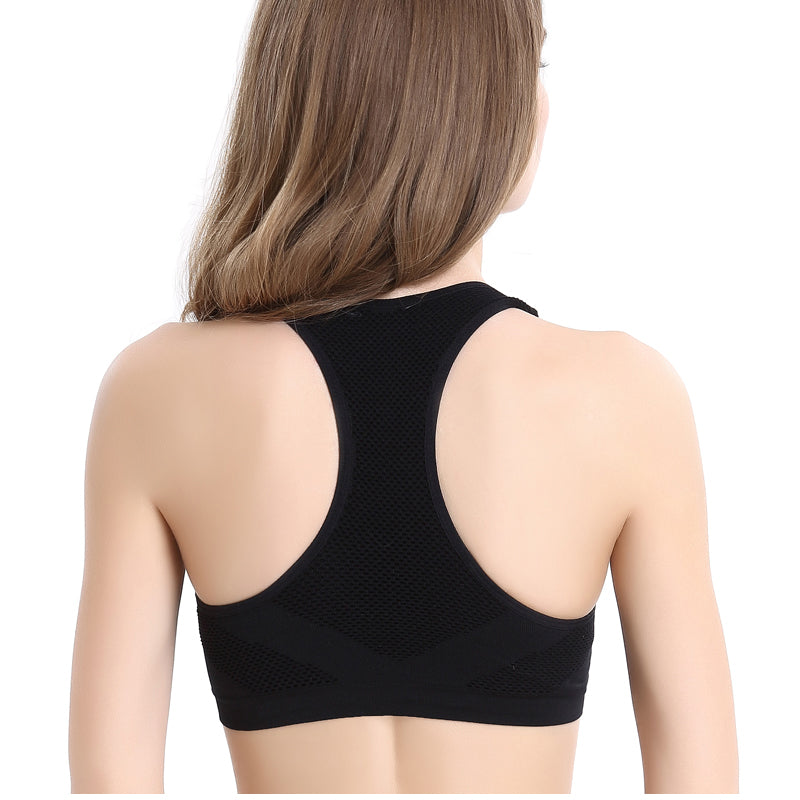 Breathable, padded sports bra from The Clothing Company Sydney with absorbent sweat-wicking fabric, ideal for gym, running, and yoga.
