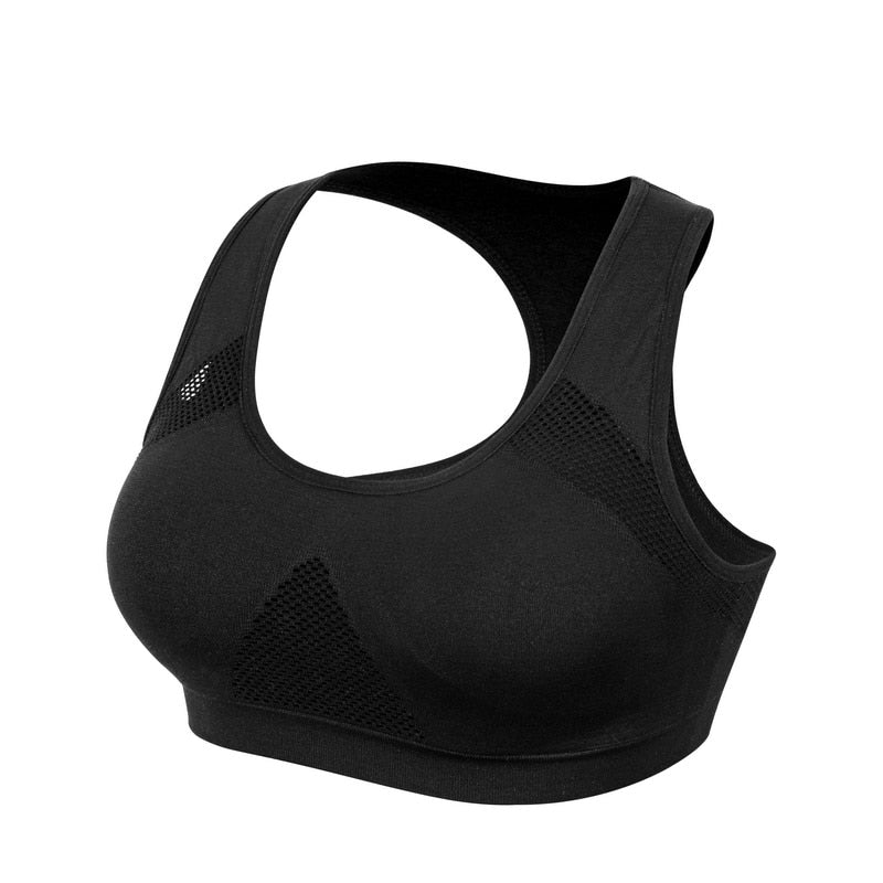 Breathable, padded sports bra from The Clothing Company Sydney with sweat-absorbent, shockproof design for gym and yoga workouts.