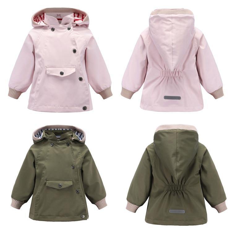 Kids waterproof hooded windbreaker jacket with pockets, cotton lining, suitable for boys and girls, by The Clothing Company Sydney.
