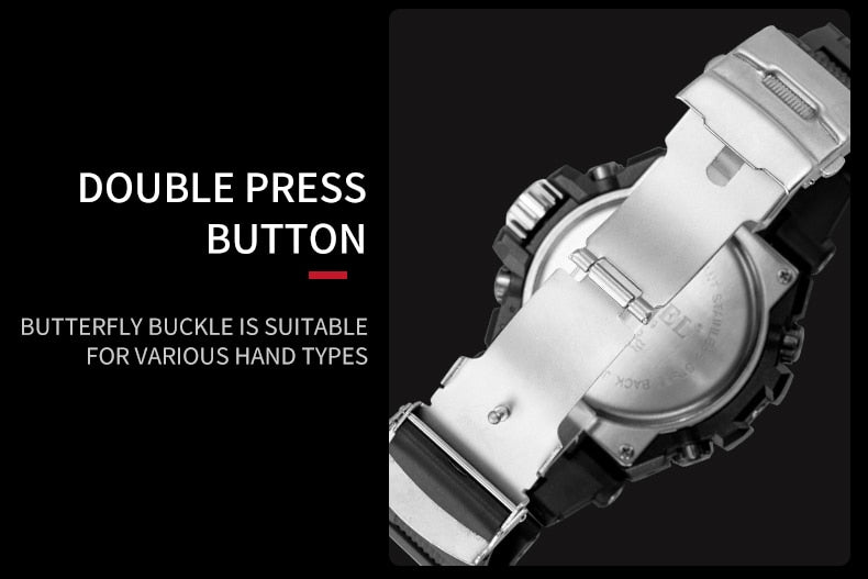 Men's sport digital watch by The Clothing Company Sydney with LED display, 50m water resistance, multifunction quartz wristwatch