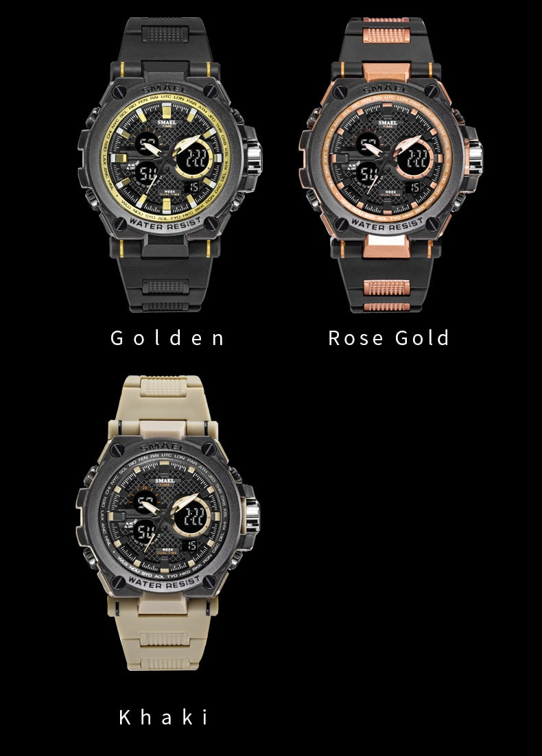 Men's sport digital watch by The Clothing Company Sydney with LED display, 50m water resistance, multifunction quartz movement.