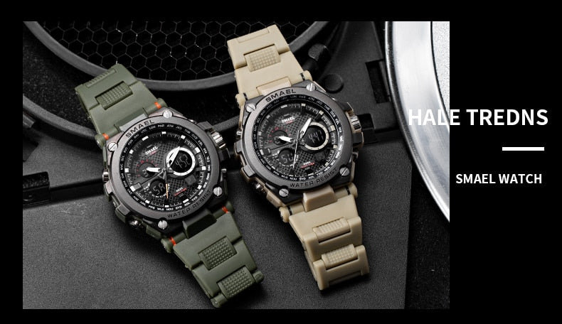 Men's digital sport watch with LED display, 50m water resistance, multifunction quartz movement, from The Clothing Company Sydney