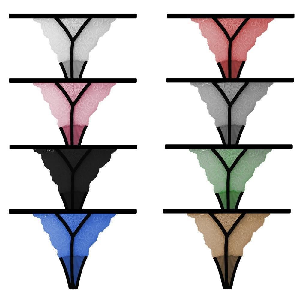 10-piece set of lace cotton G-string thongs from The Clothing Company Sydney, featuring T-back design and plus size underwear.