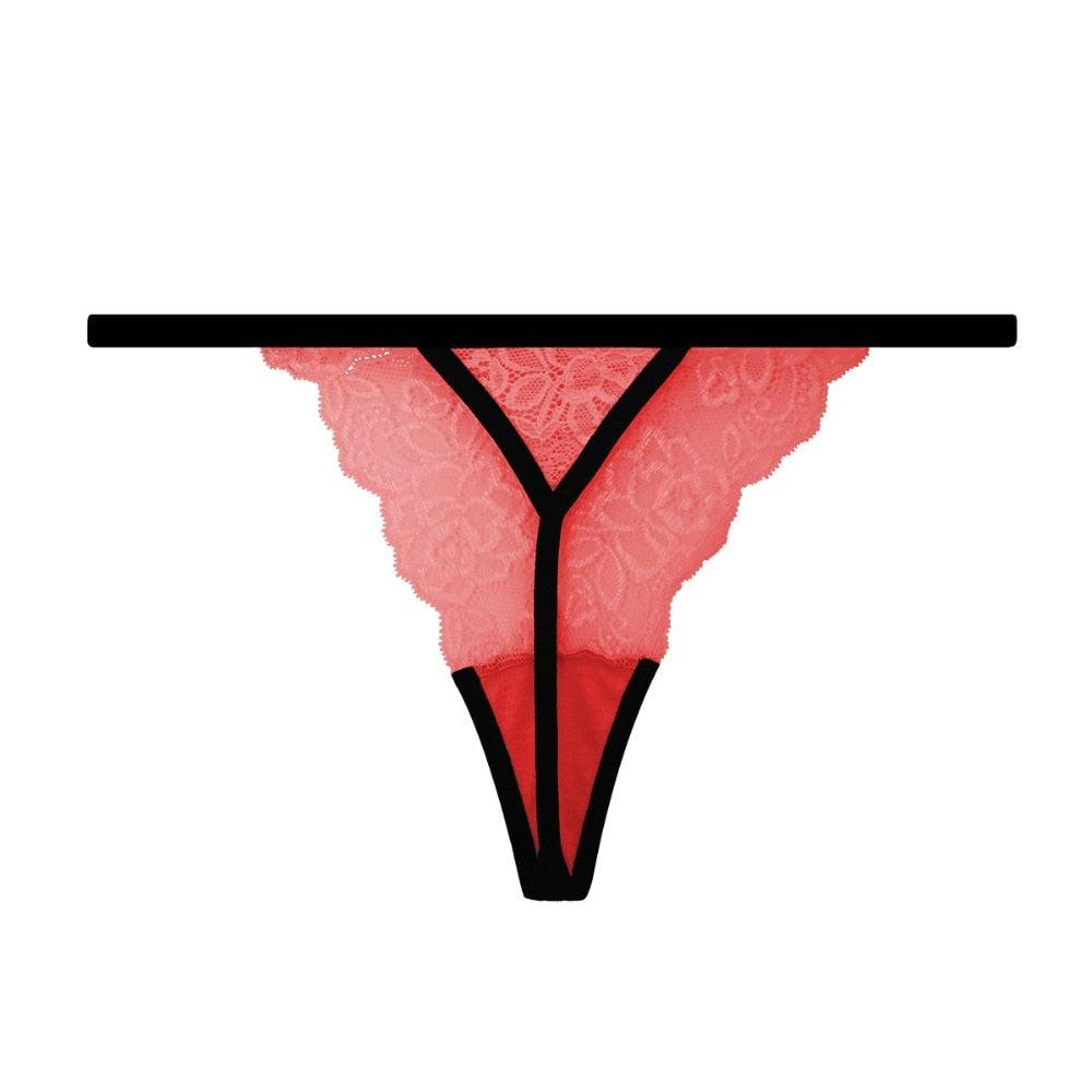 10-piece set of lace cotton G-string thongs by The Clothing Company Sydney, plus size lingerie with T-back design and comfortable fit.