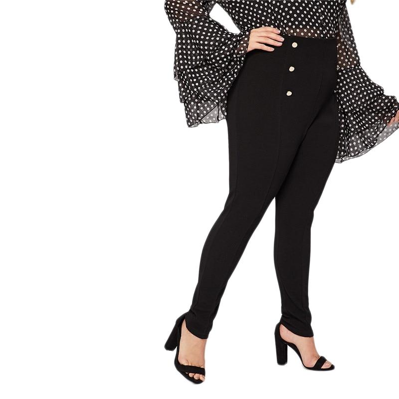 Black high waist double-breasted zipper closure pencil pants for women, plus size, by The Clothing Company Sydney.