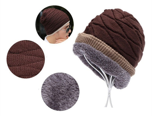 Beanies Knitted Men's Ladies Winter Men Caps Warm Fur Winter Beanie Fleece Knit Bonnet Hat The Clothing Company Sydney
