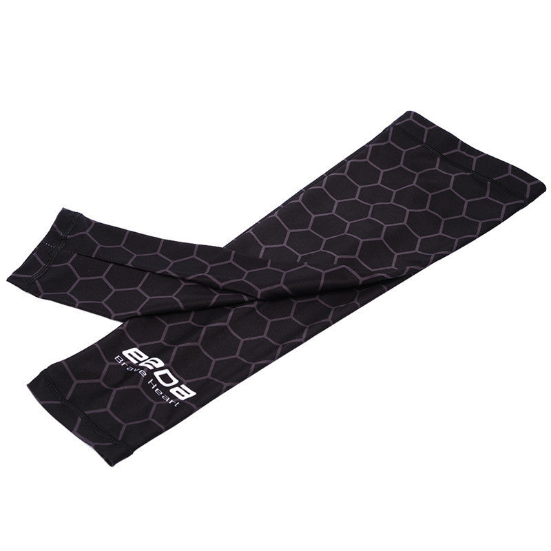 Black cycling and sports arm sleeves from The Clothing Company Sydney with UV sun protection, ideal for running, volleyball, and basketball.
