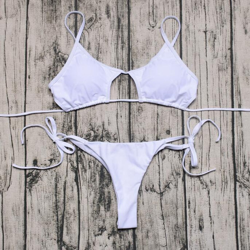 2 Piece Push Up Bra Top Padded String Thong Bikini Low Waist Swimsuit Swimwear The Clothing Company Sydney