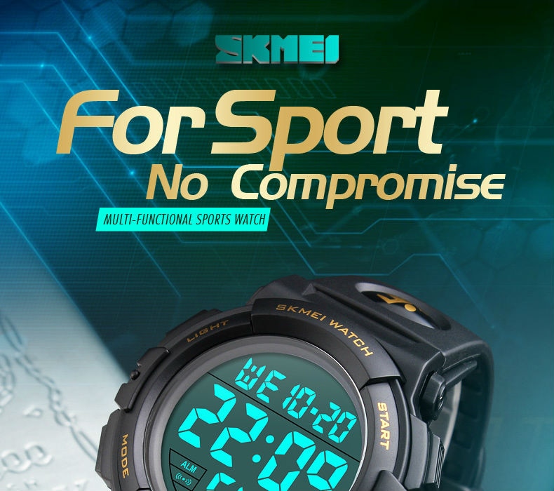 Men's luxury sport watch by The Clothing Company Sydney, digital electronic design, 50M waterproof, ideal for active wear.