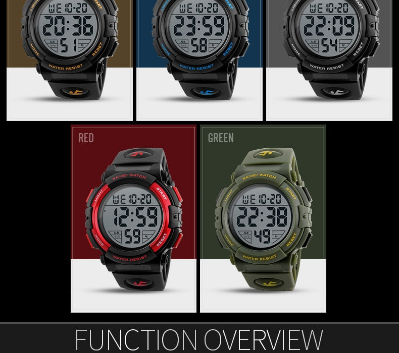 Men's luxury sport watch by The Clothing Company Sydney, digital display, 50M waterproof, modern design.