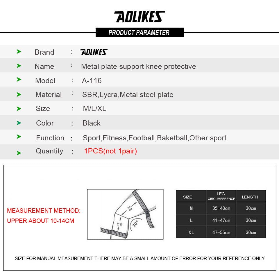 1PC Professional Sports Safety Knee Support Brace Patella Pads Hole Sports with Metal Plate The Clothing Company Sydney