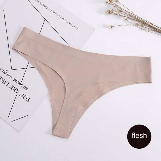 Plus size low waist seamless cotton thong panties by The Clothing Company Sydney, showcasing comfortable lingerie with a G-string design.